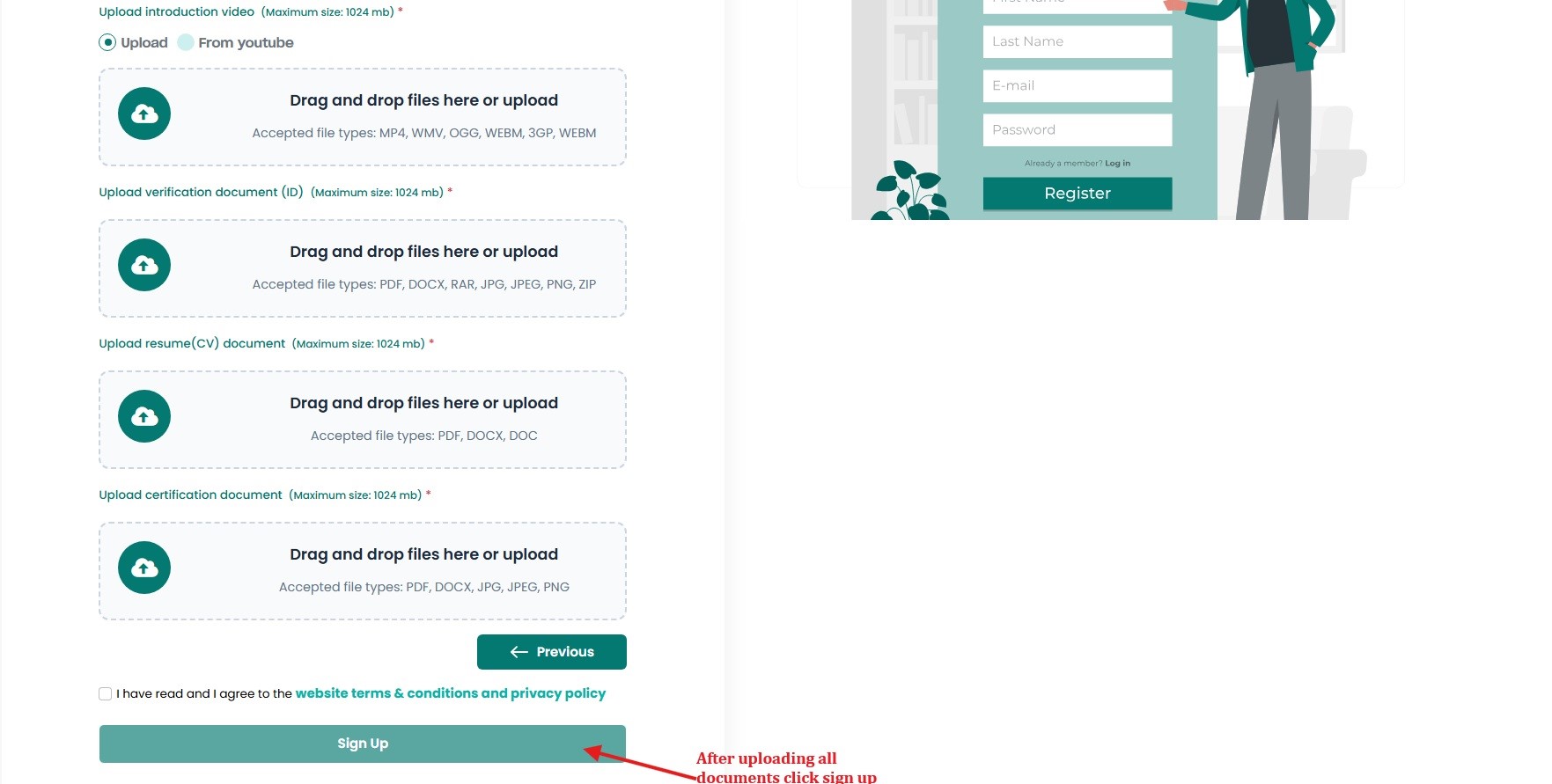 Signup Confirmation